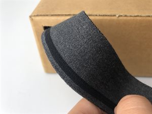 Luksus elastik - gråmeleret med sort stribe, 36 mm